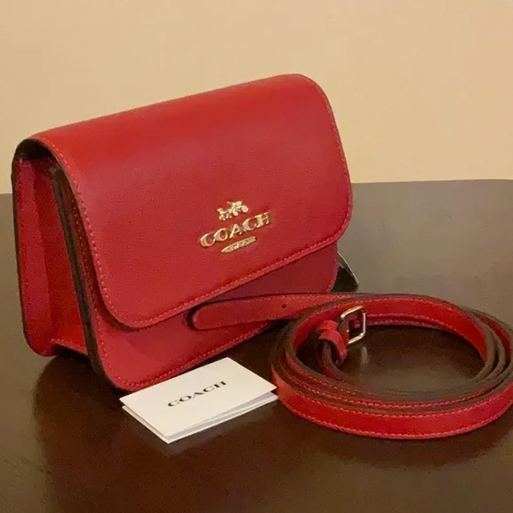 Authentic Coach Red Shoulder/Crossbody Bag - Picture 15 of 16
